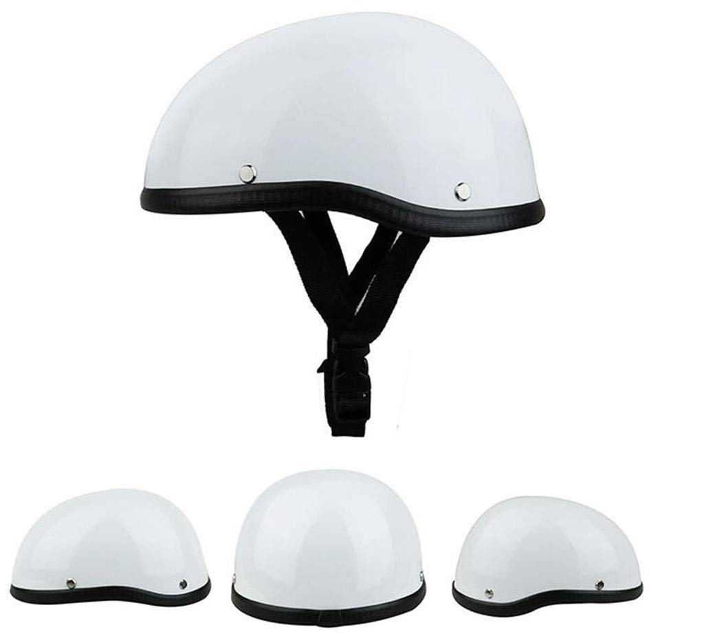 retrò Mezzo Conchiglia Casco,Casco da Moto Aperto Caschi a Scodella,DOT/ECE Omologato con Visiera Casco da Moto Scooter per Donna Uomo,Vintage Caschi