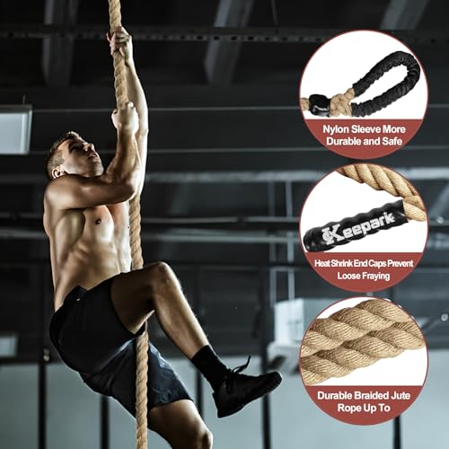 Climbing Rope, 1.5 Inch in Diameter Gym Climbing Rope, No Mounting Bracket Included, Length Available 15Feet by Keepark - Image 5