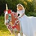 XunYee 12 Pcs Horse Costume Bling Accessory Floral Spiral Horn 10 Mane and Tail Clip in Hair Extensions Bling Pony Tinsel Rose Flower Vine for Real Horse Birthday Party Decor