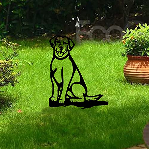Adorable Dog Stake Decoration Yard Garden Outdoor Metal Art Dog Silhouette Decoration Steel Dogs Statue Adorable Ornament Gift (Labrador Retriever) #TOP5