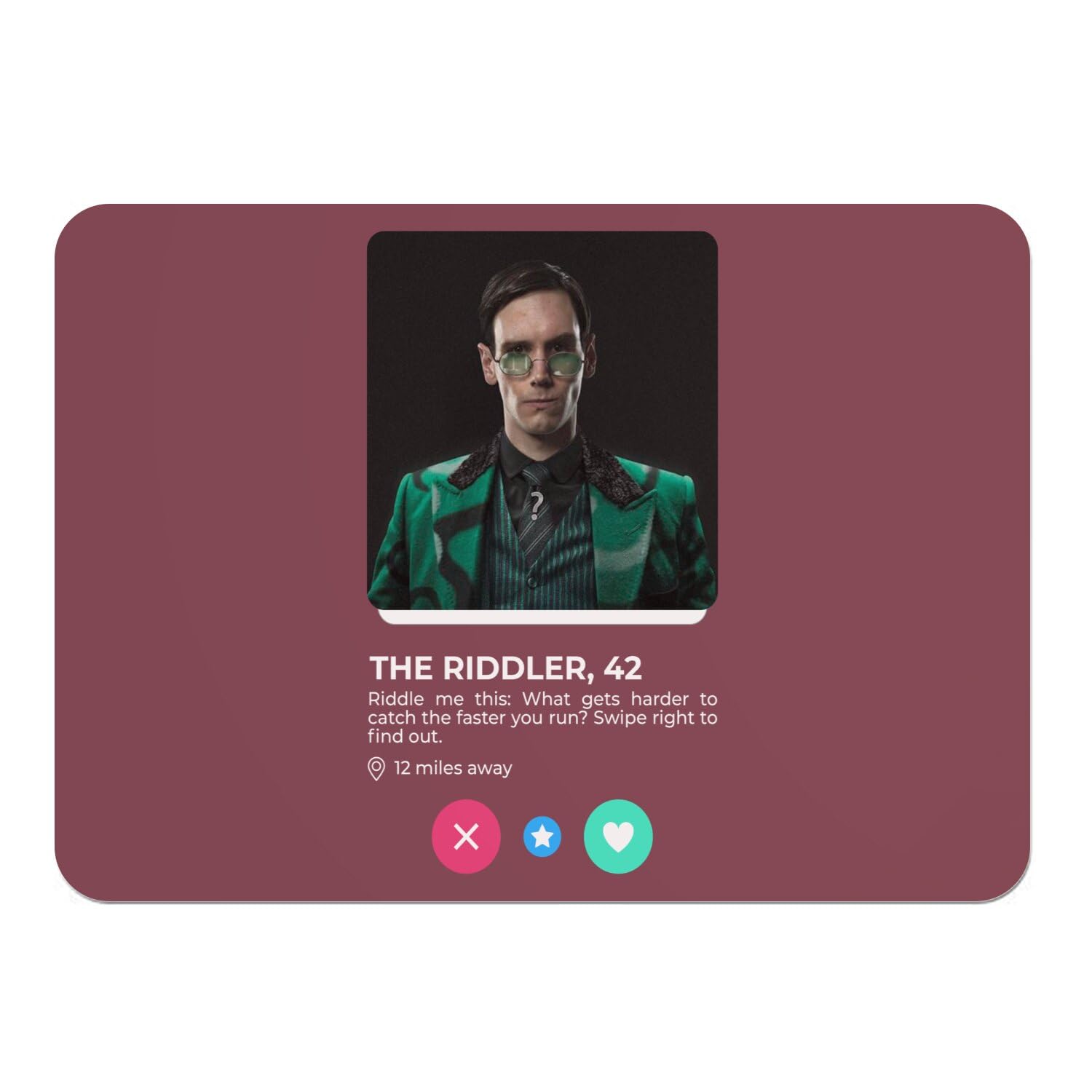 Sets de table rouge The Riddler en liège lot de 4, cadeau idéal pour amateurs de BD