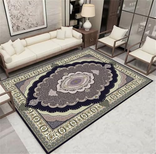 Tapis floral vintage gris 120x170cm résistant et polyvalent - 2