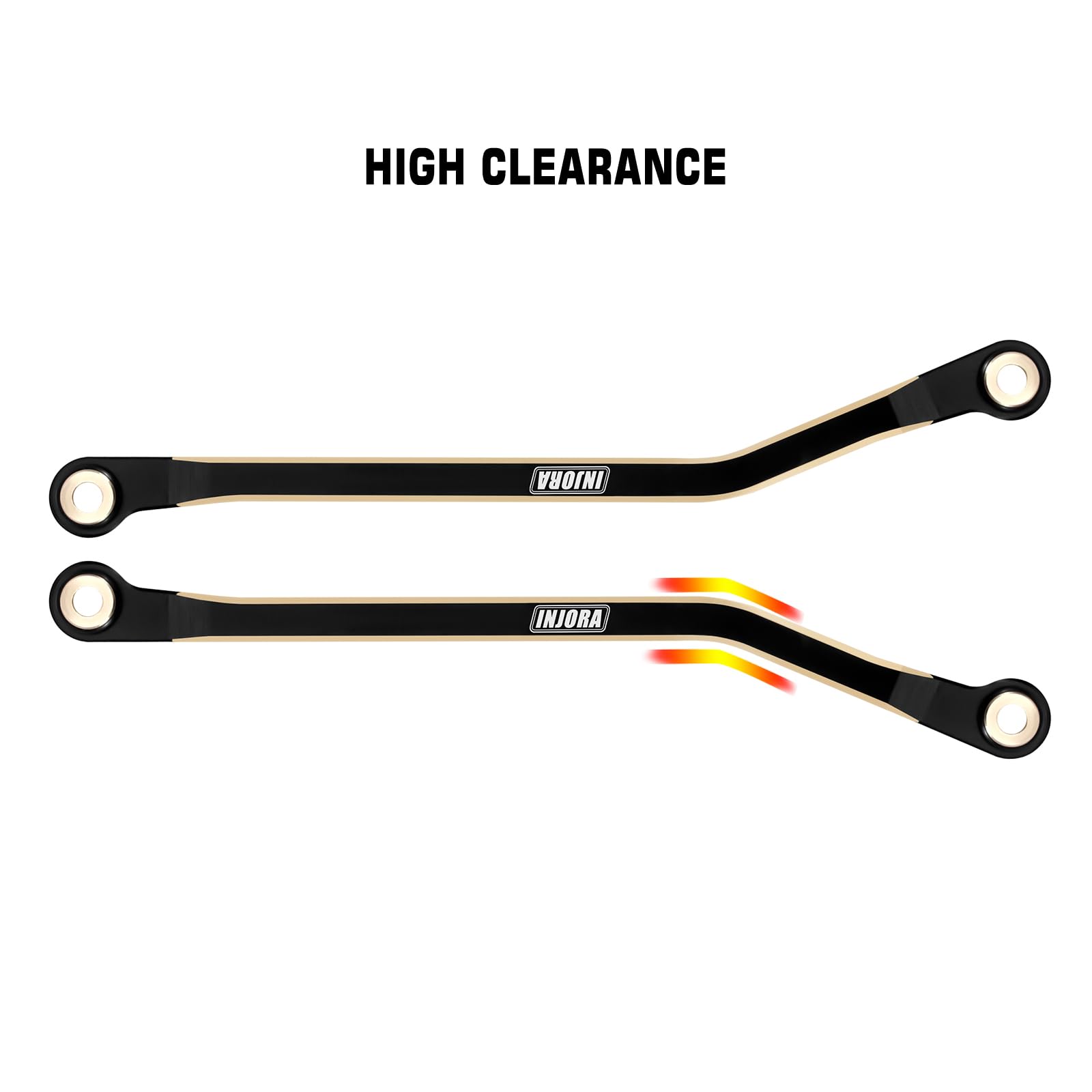 INJORA Set di Collegamenti in Ottone Rivestimento Nero Ad Alta Altezza per Upgrade TRX4M High Trail K10 1/18 RC Crawler