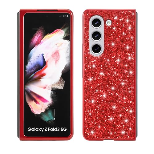Coque Samsung Z Fold 7 à paillettes rouge en silicone PC