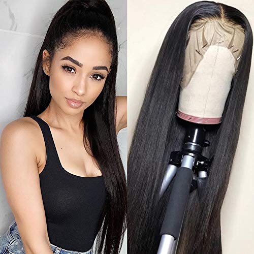 Flady 13x4 Lace Front Wigs Human Hair with Baby Hair (18inch) 150% Density