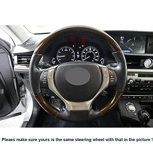 Loncky Genuine Leather Steering Wheel Cover For 2013 2014 2015 Lexus Es350 / 2013-2015 Es300H / 2013 2014 Lexus Gs350 / 2013-2015 Lexus Gs450H Base/ 2013-2015 Lexus Rx350 Accessories #TOP6