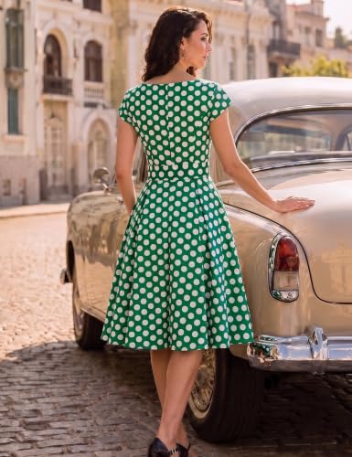 Image of Dressystar Women's Vintage 1950s A Line Cap Sleeve Cocktail Party Dress