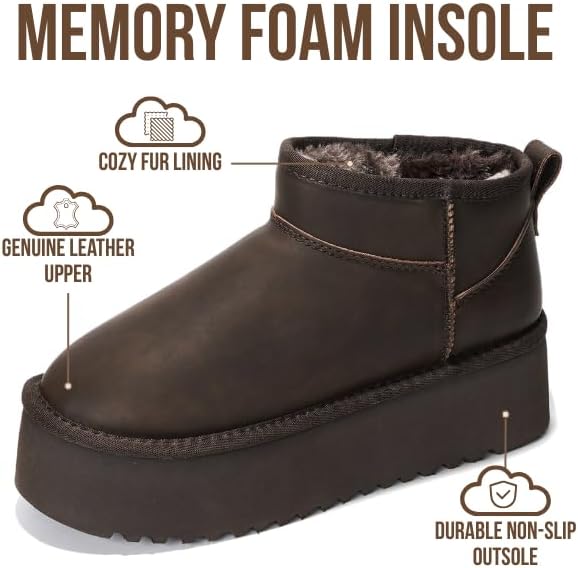Project Cloud 100% Genuine Leather Ankle Boots for Women - Anti-Slip Memory Foam Insole Womens Boots - Lightweight Winter Womens Shoes, Ankle Booties for Women (Huggy) - Image 3