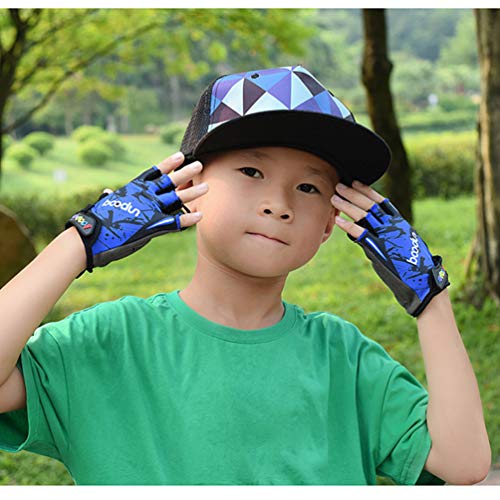 Luvas infantis para esportes ao ar livre da Lioobo, luvas antiderrapantes respiráveis, para treino,