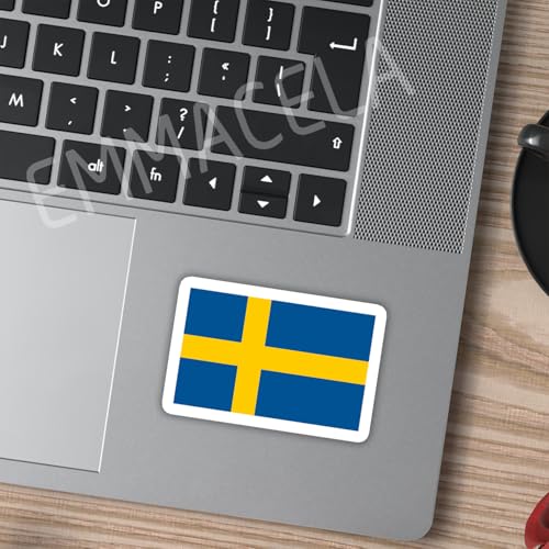 Image of (3PCS) Sweden Flag stickers, Countries Flag Stickers - Waterproof Vinyl Decals For Laptops, Tumblers, Water Bottles, Books, Scrapbooks, Size 3 x 2 Inch