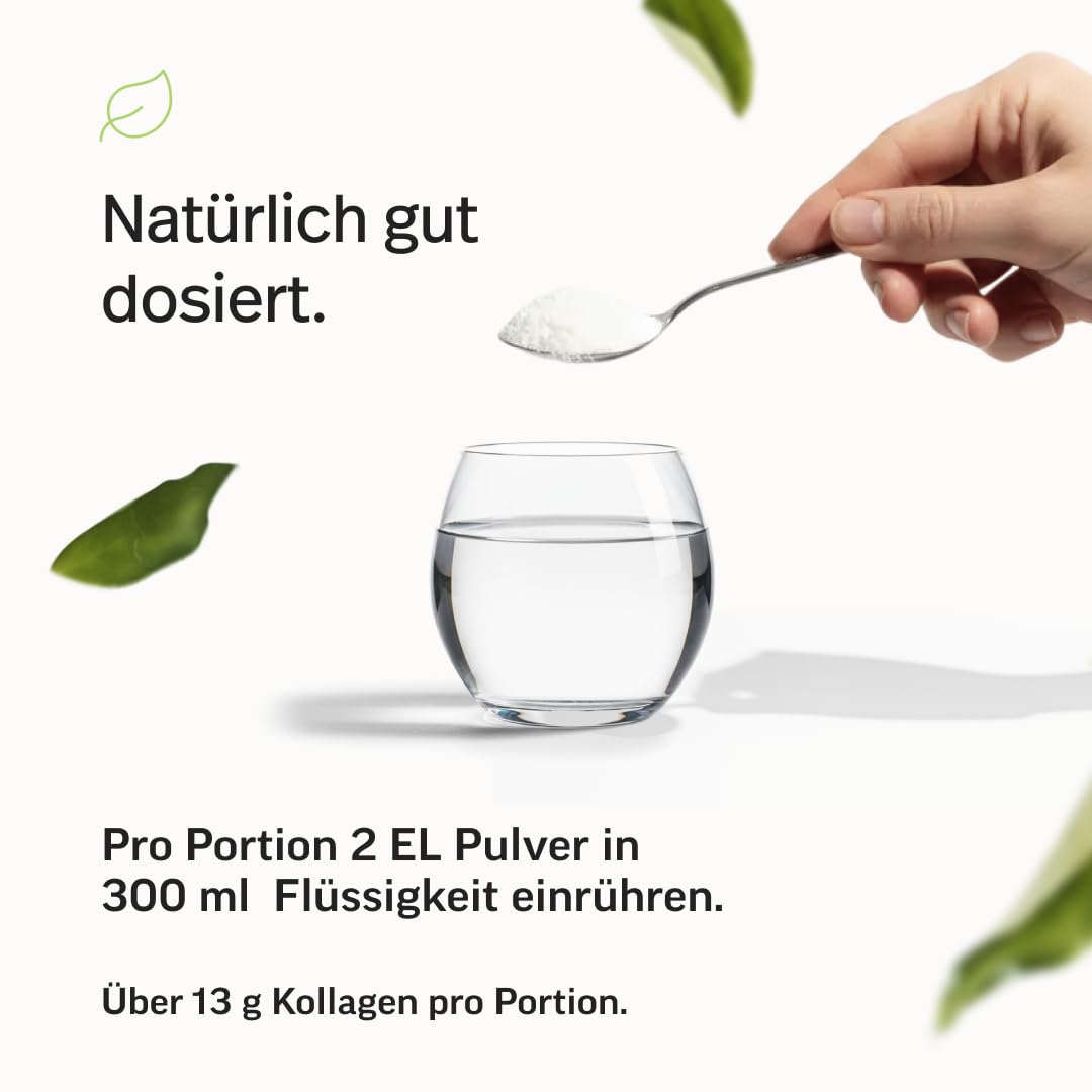 edubily Hidrolizado de colágeno, polvo de colágeno como suplemento proteico de alta calidad en la vida cotidiana, de pastos, vitamina C, zinc, cobre, manganeso y sílice - 1 porción diaria (750 g