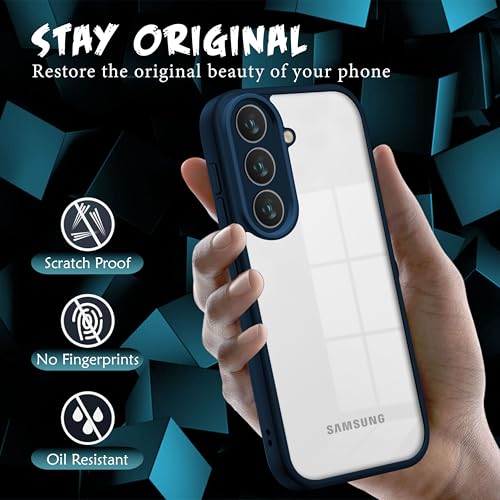 Image of V-TAN Back Cover for Samsung Galaxy A36 5G Compatible Case, Transparent Clear, TPU, Camera Protective Shockproof Cover (Blue)