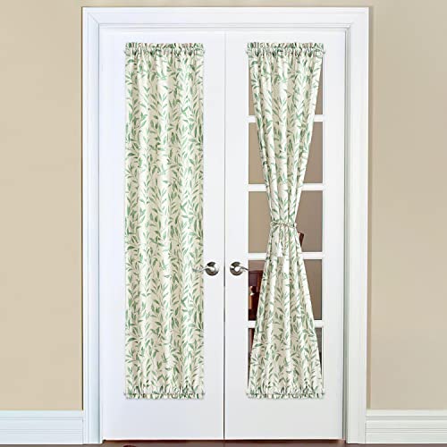 Image of VOGOL Sliding Door Curtains, Linen Textured Privacy Light Filtering Window Treatment, 25 x 72 Inches Curtain for French Door Closet, 1 Panel