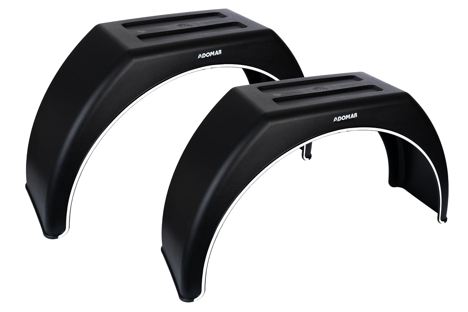 DOMAR Set di due parafanghi da 14 a 17 pollici in plastica per rimorchio auto 870 x 260 mm passaruota con fondo piatto per un'eccellente protezione contro fango e sassi