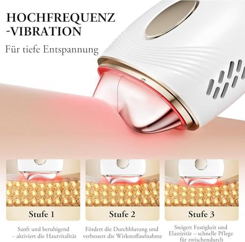 EMS Gua Sha Elektrisch, ANLAN Gesichtsmassagegerät Gegen Falten Blau Violett Rotlichtlampe Gesicht Kalt Wärme Massagegerät Gesicht 3 Intensitätsstufen Face Massager Anti Aging