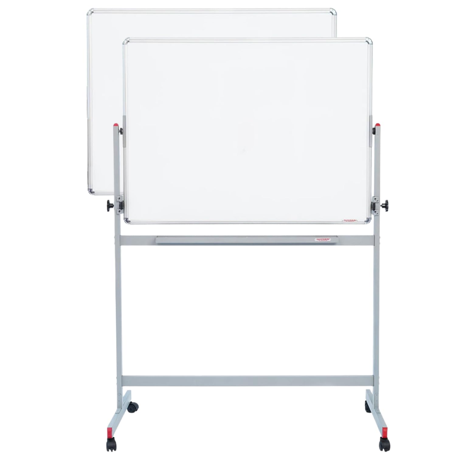 ALKOSIGN Double Sided Non-Magnetic White Board + 360° Revolving Movable Stand (3 x 2 Feet) | Melamine Surface Whiteboard, Stand with Wheels, for School College Conference Rooms Training Centers etc-image-6