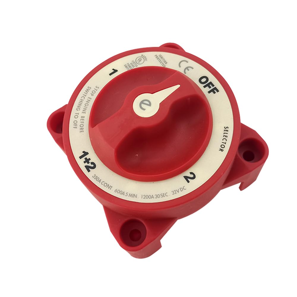 ISURE MARINE Selettore interruttore batteria 4 posizioni terminale cavo batteria interruttore per camper 32V 350A ROSSO