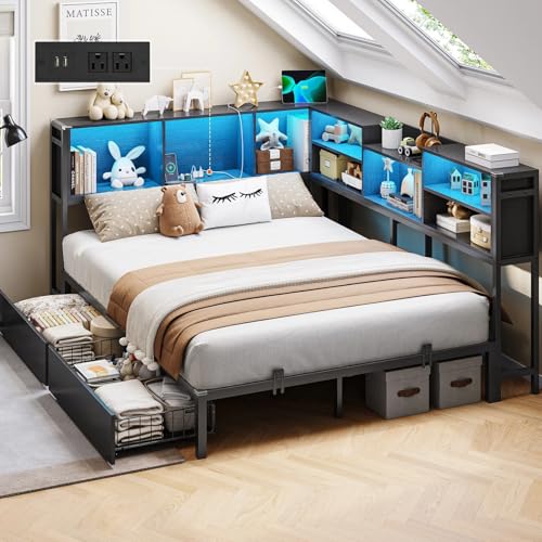 DICTAC Full Corner Storage Bed