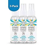 Bare Hands Hand Sanitizer Spray with Aloe, Calendula Extract, and Chamomile, Vanilla Coco, 3.4 fl oz - 3 Pack