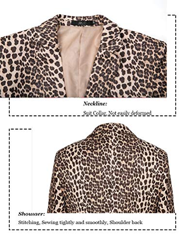 Thwei Mens Blazer Hipster Leopard Print Tuxedo Luxury Notched Lapel Slim Fit Stylish Sport Coats Jacket #TOP3
