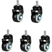 Office Chair Caster Wheels 2 Inch PVC Set of 5