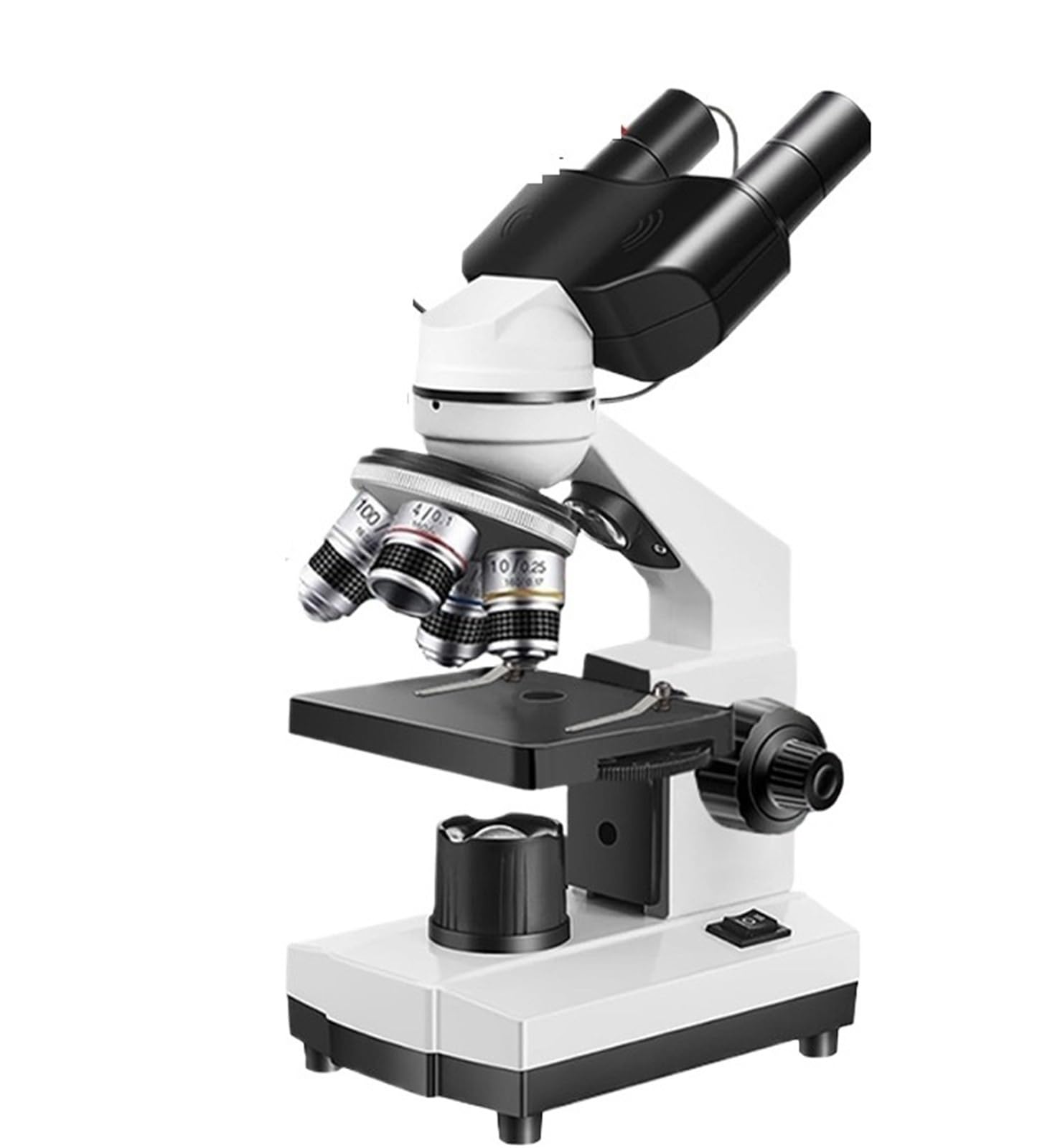LYGXWJFC Microscopio binoculare Professionale 40X-1600X, Doppia Luce LED con Fotocamera USB e Supporto per Telefono, Kit di Accessori per vetrini per didattica Biologica di Laboratorio