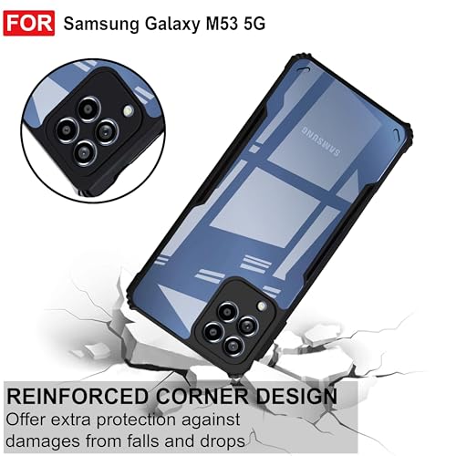 Image of Zapcase Back Case Cover for Samsung M53 5G | Compatible for Samsung M53 5G Back Case Cover | 360 Degree Back Cover Case | Clear Case with Camera Protection |(TPU + PC | Matte Black)