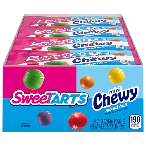 Image of SweeTARTS Mini Chewy Mixed Fruit Flavored Candy, Sweet & Tart, 1.8 oz 24 Ct