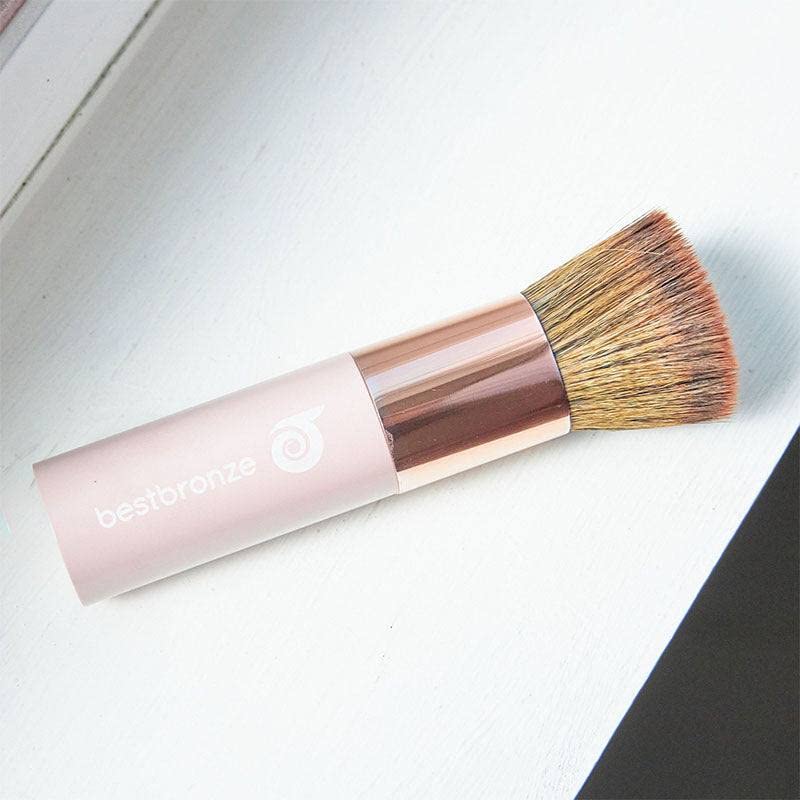 Best Bronze Tall Kabuki Brush, Vegan - Kabuki Foundation Brush for Liquid Makeup, Sunless Tanner with Soft Bristles, for Hands, Feet, Face - Professional Makeup Brushes and Accessories