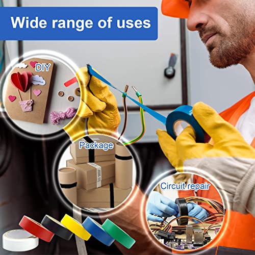 ExeQianming Elektrik yalıtım bandı 6 parça dekorasyon bandı 16 mm x 15 m, toplam 90 m