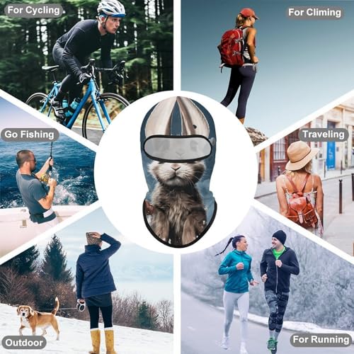Balaclava para Hombres y Mujeres, Máscara de Esquí con Forma de Corazón y Conejo, Cubreboca Integral para Ciclismo miniatura 6