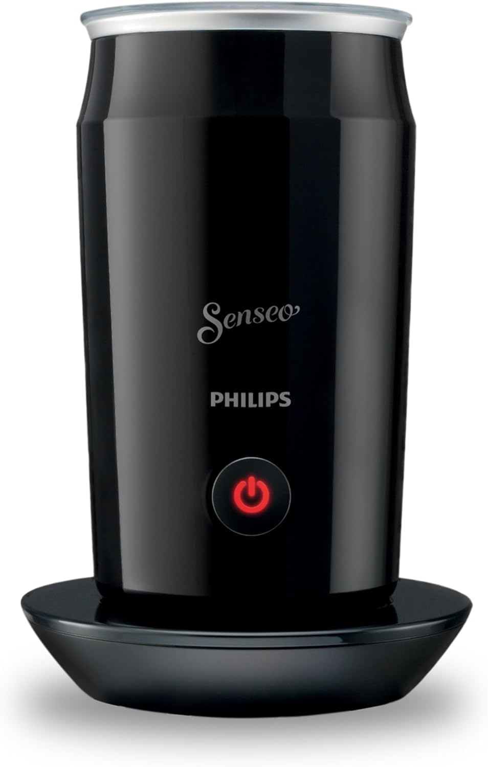 Philips Senseo Espumador de Leche Eléctrico, 2 Capuchinos, Negro | Espuma caliente o fría – 2 capuchinos, batidor magnético, base giratoria 360°, antiadherente (CA6500/60)