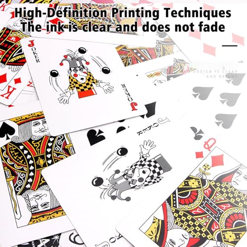 Übergroßes Poker Deck,52 Stück Jumbo Pokerkarten,mit 5 Würfel für Familie, Party, Pokerkarten, Spiele Karten(17.5x12.5cm) – Bild 4