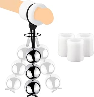 Adjustable Penis Stretcher Male Sex Toys, 6/12/18 oz Hanger Penis Weight Penis Extender with Foam Penis Sleeve, Silicone Ball Penis Ring Penis Enlarger Adult Toys Big Penis Traction Enlargement Device