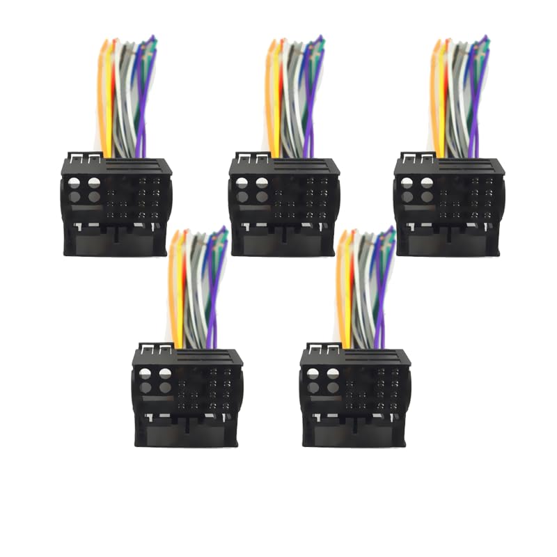 5pcs Car Stereo Head Unit Wiring Harness with FAKRA Y Spliter(1Jack to 2Plug) for Audi/BWM/for Volkswagen/for Dodge Factory OEM Radio - (Color Name: 5 Pieces)
