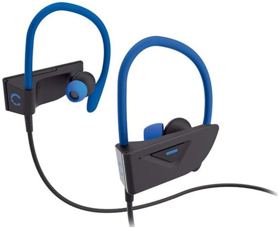 Cygnett FreeRun Wireless Sports Bluetooth Headphones for Running, Sports & Gym, Sweatproof, 5 Hours Battery Play with Mic & Noise Cancelling - for iPhone and Android Smartphones - Matte Black/Blue