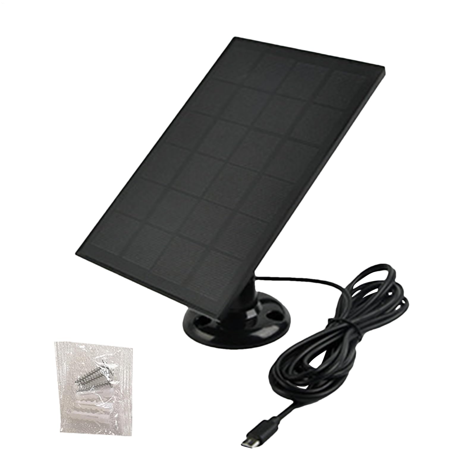 Panel Solar De La Cámara: Paneles Solares 5 V Al Aire Libre, Cable 1,2 M, Soporte Montaje 360 ​​°, Cargador Multipropósito para Teléfonos, Cámaras