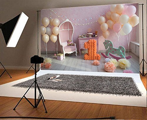 YongFoto 3x2m fondale Girl' s 1st Birthday