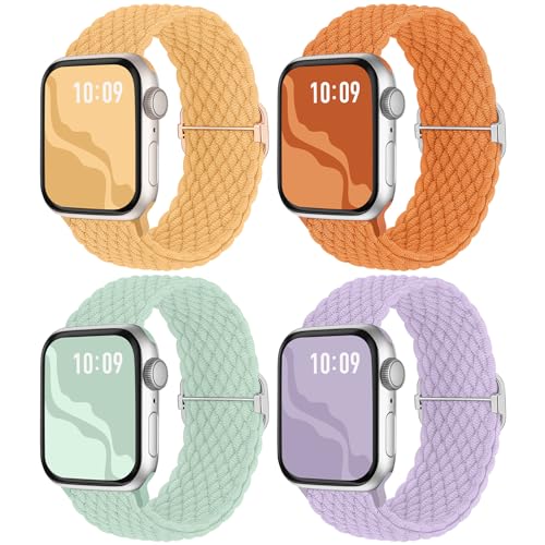 Image of Suitisbest Braided Band Compatible for Apple Watch Strap 40mm 41mm 38mm 42mm 44mm 45mm 46mm 49mm for Women Men, Stretchy Elastic Strap for iWatch SE Series 10 9 8 7 6 5 4 3 2 1 Ultra Ultra2