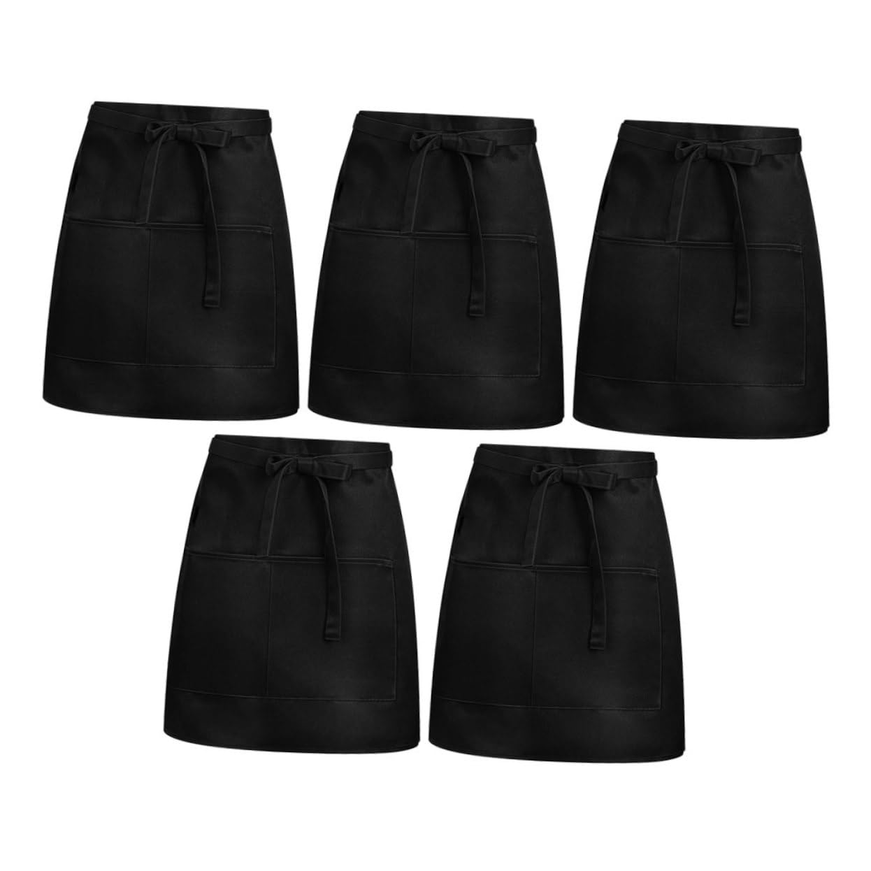 COLLBATH 5piezas Delantal De Corto De Media Cintura con para Restaurante para y Camareras y Tallas para Hombres y Mujeres