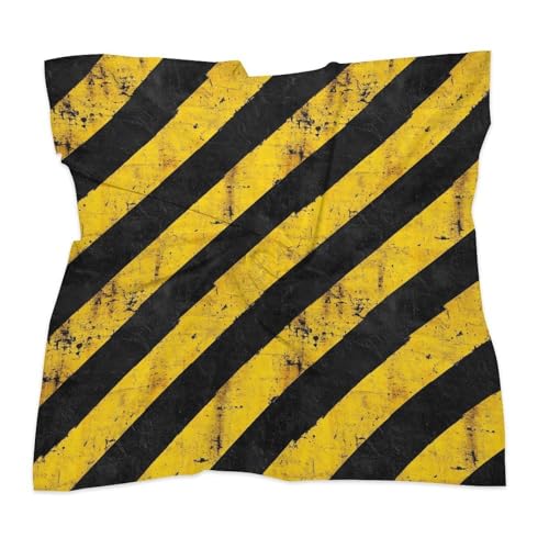 Hazard Warning Black Yellow Striped Head Scarf for Women Hair Scarves Square Hair Wrap Headscarf for Travel Beach3