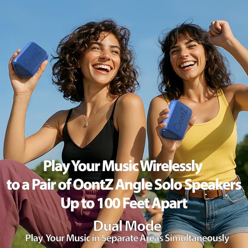 Image of OontZ Angle Solo Compact Bluetooth Speaker, 14-Hour Playtime, Blue