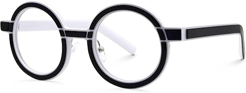 Miniatura 8 de VOOGLAM Gafas de bloqueo de luz azul de marco redondo gafas de moda negras para mujer antifatiga ocular y rayos UV