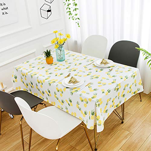 Preisvergleich Produktbild None branded HETOOSHI Tischdecke Eckig Abwaschbar Pflegeleicht Schmutzabweisend Farbe Wachstuchtischdecke Wachstischdecke PVC Plastik Tischdecke abwischbar (Ananasmuster, 110 x 160 cm)