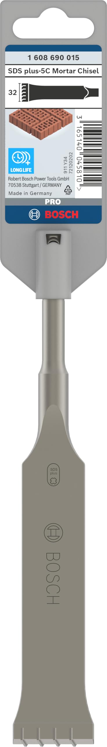 Bosch 1x PRO SDS plus-5C Mörtelmeißel mit Carbide-Spitze, 32 x 200 mm