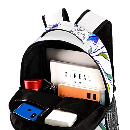 Sac à dos d'école enfants libellule fleurs filles garçons sergé - 4