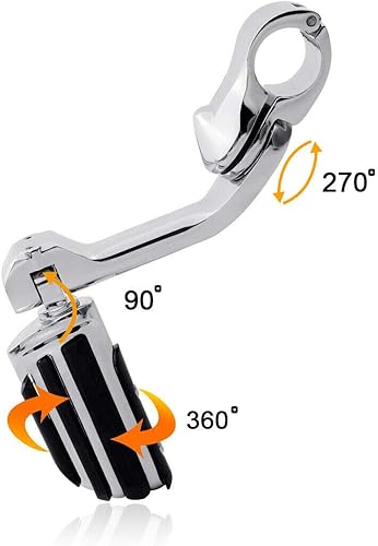 Miniatura 2 de TCMT Juego de reposapiés de motocicleta en ángulo largo, para Harley Touring Road King, Street Glide, Electra Glide, Softail Sportster Dyna con