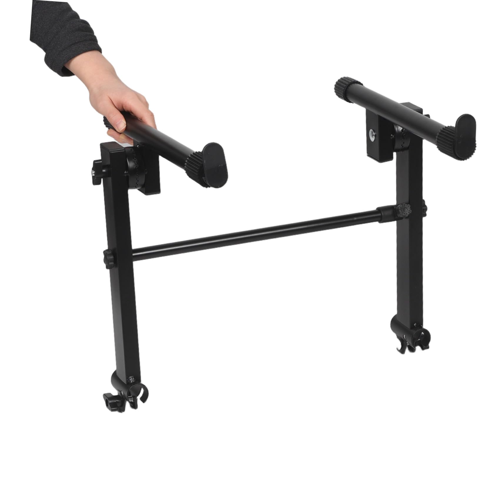 jojofuny Soporte Elevado para Teclado de Piano Digital de 2 Niveles, Ajustable en Altura y Ángulo, Estructura Metálica Resistente y Portátil para Actuaciones en Directo