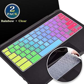 2 Pack Colorful Keyboard Cover for Dell Chromebook 3180 11.6 Inch, Dell Chromebook