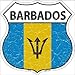 SMART BLONDE Barbados Flag Highway Shield Metal Sign HS-183